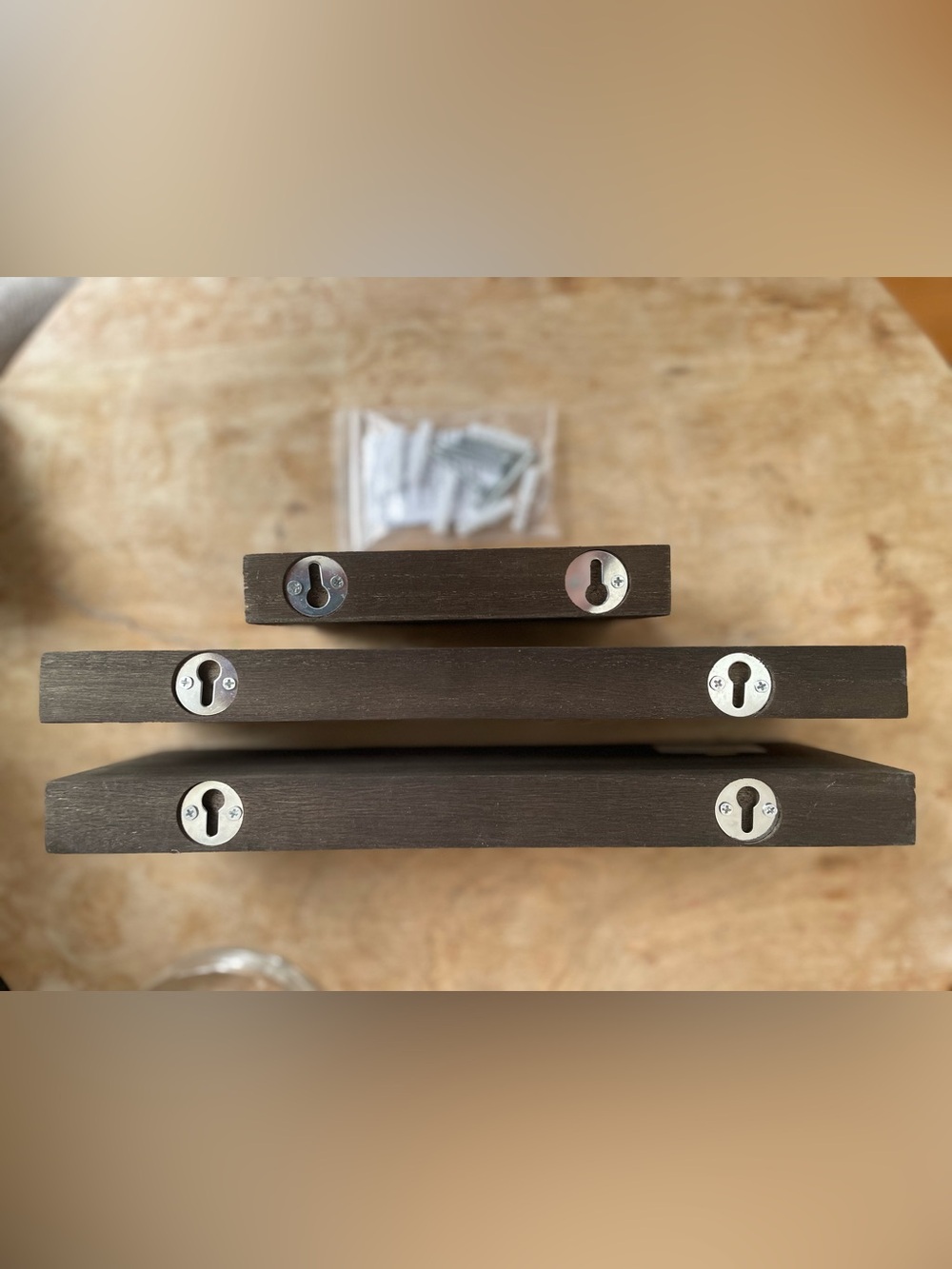 NWOT! Set of 3 Dark Brown Floating Shelves / Home Decor